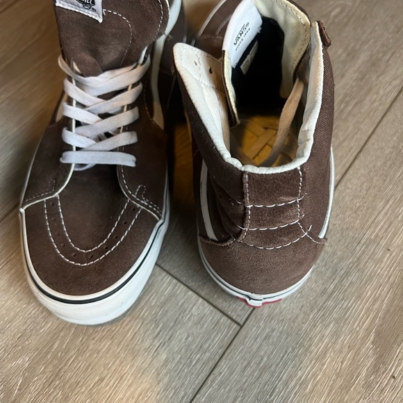 Vans Brown and White High-Top Sneakers - Picture 1 of 4